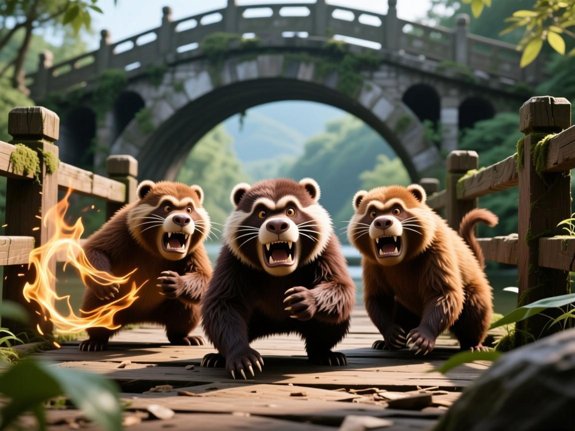 三个呜噜噜蹲桥太难打